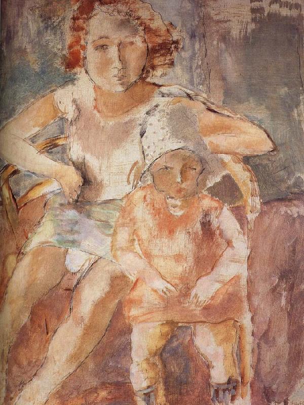 Jules Pascin Younger mother with child Germany oil painting art